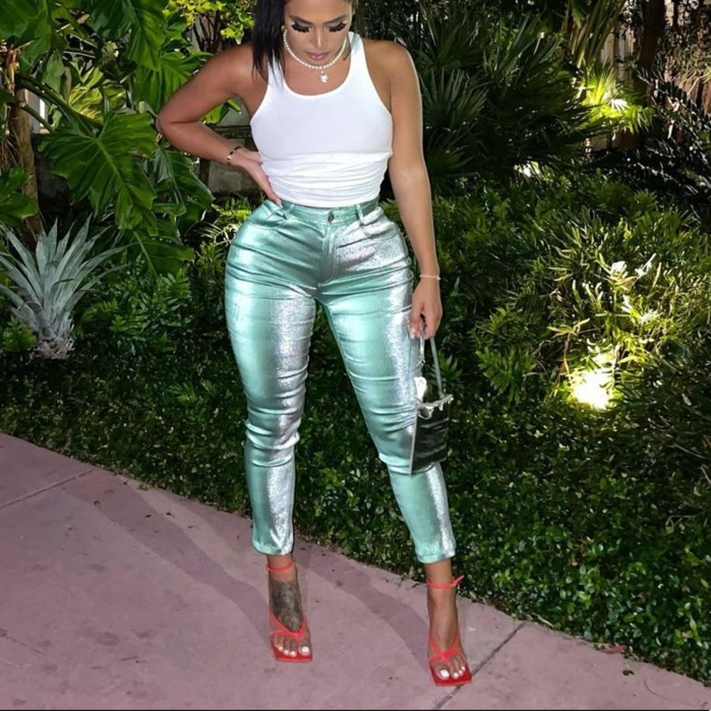 Area Straight Leg Metallic Trousers , brand New . Sold out - Picture 1 of 7